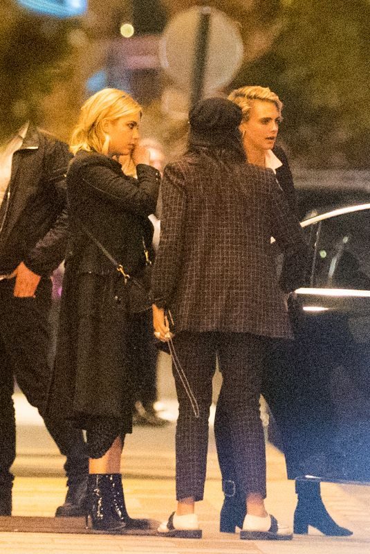 ASHLEY BENSON and CARA DELEVINGNE Arrives at Hotel George V in Paris 09/27/2018