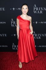 AVA CANTRELL at A Private War Premiere in Los Angeles 10/24/2018