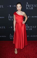 AVA CANTRELL at A Private War Premiere in Los Angeles 10/24/2018