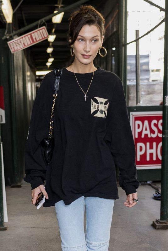 BELLA HADID Out in New York 10/03/2018