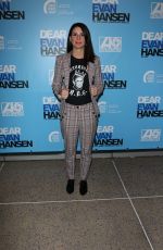 BETH DOVER at Dear Evan Hansen Opening in Los Angeles 10/20/2018