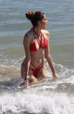 BLANCA BLANCO in a Red Bikini to the Beach in Malibu 10/17/2018