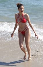 BLANCA BLANCO in a Red Bikini to the Beach in Malibu 10/17/2018