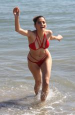BLANCA BLANCO in a Red Bikini to the Beach in Malibu 10/17/2018