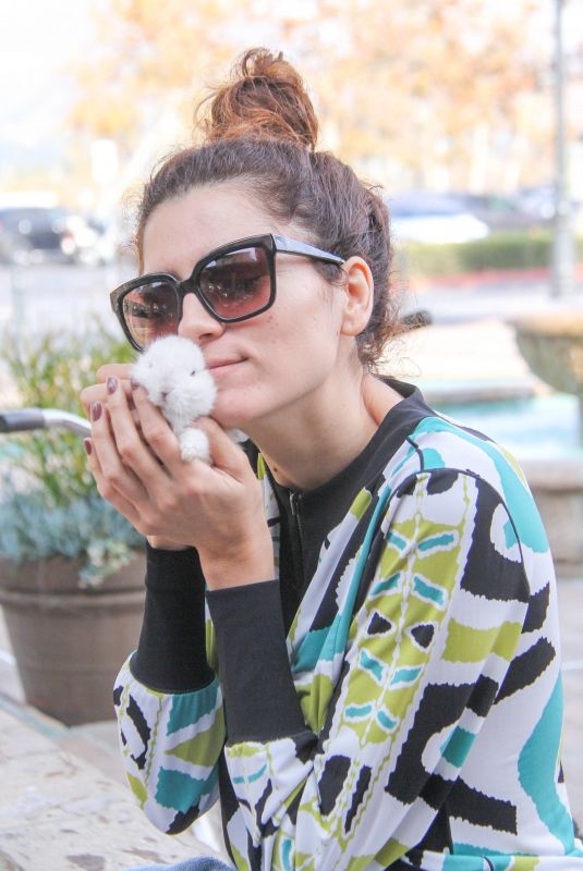 BLANCA BLANCO Out with Her Bunny in Los Angeles 10/28/2018