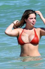 BRIELLE BIERMANN in Bikini on the Beach in Miami Beach 10/20/2018