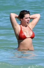 BRIELLE BIERMANN in Bikini on the Beach in Miami Beach 10/20/2018