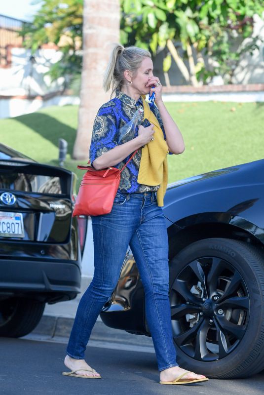 CAMERON DIAZ Leaves a Party in Long Beach 10/06/2018