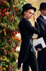 CARA DELEVINGNE at Wedding of Princess Eugenie of York and Jack Brooksbank at St. George