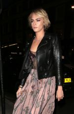 CARA DELEVINGNE Leaves Tag Heuer x Cara Delevingne Event in London 10/22/2018