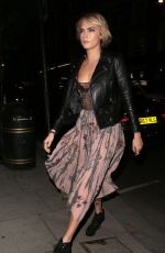 CARA DELEVINGNE Leaves Tag Heuer x Cara Delevingne Event in London 10/22/2018
