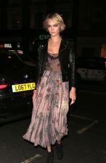 CARA DELEVINGNE Leaves Tag Heuer x Cara Delevingne Event in London 10/22/2018