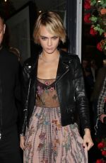 CARA DELEVINGNE Leaves Tag Heuer x Cara Delevingne Event in London 10/22/2018