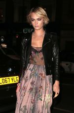 CARA DELEVINGNE Leaves Tag Heuer x Cara Delevingne Event in London 10/22/2018