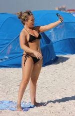CARMEN VALENTINA in Bikini at a Beach in Miami 10/15/2081