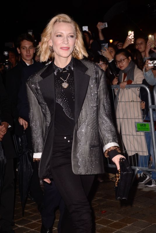 CATE BLANCHETT Arrives at Louis Vuitton Show at Paris Fashion Week 10/02/2018