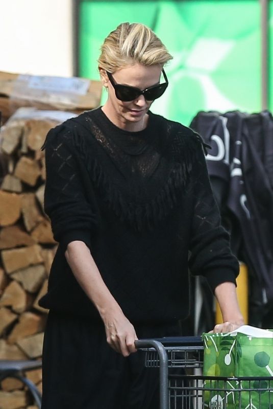 CHARLIZE THERON at Grocery Store in Los Angeles 09/29/2018