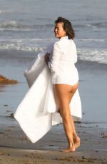 CHRISSY TEIGEN on the Set of a Photoshoot at a Beach in Malibu 10/09/2018