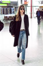 DAKOTA JOHNSON at Heathrow Airport in London 10/17/2018