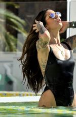 DARYLLE SARGEANT in Swimsuit at a Pool in Ibiza 10/22/2018