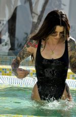 DARYLLE SARGEANT in Swimsuit at a Pool in Ibiza 10/22/2018