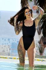 DARYLLE SARGEANT in Swimsuit at a Pool in Ibiza 10/22/2018