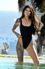 DARYLLE SARGEANT in Swimsuit at a Pool in Ibiza 10/22/2018