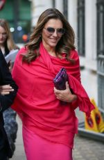 ELIZABETH HURLEY Arrives at BBC Radio in London 10/09/2018
