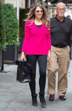 ELIZABETH HURLEY Leaves Her Hotel in New York 10/02/2018