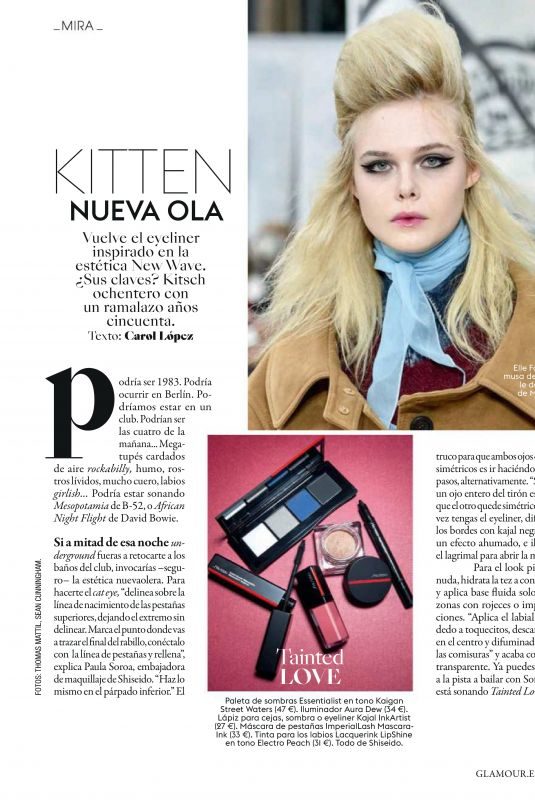 ELLE FANNING in Glamour Magazine, Spain November 2018