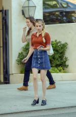 EMMA ROBERTS in Denim Skirt Out in Los Feliz 10/22/2018