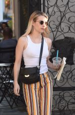 EMMA ROBERTS Leaves 901 Salon in West Hollywood 10/01/2018