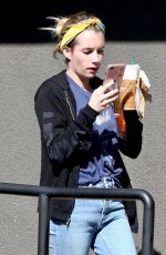 EMMA ROBERTS Leaves Starbucks in Los Feliz 10/18/2018