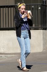 EMMA ROBERTS Leaves Starbucks in Los Feliz 10/18/2018