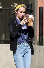 EMMA ROBERTS Leaves Starbucks in Los Feliz 10/18/2018