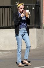 EMMA ROBERTS Leaves Starbucks in Los Feliz 10/18/2018