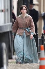 EMMA WATSON on the Set of Little Women in Boston 10/08/2018