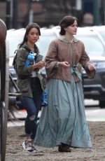 EMMA WATSON on the Set of Little Women in Boston 10/08/2018