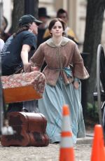 EMMA WATSON on the Set of Little Women in Boston 10/08/2018