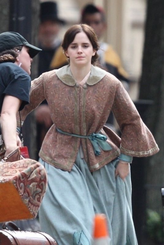 EMMA WATSON on the Set of Little Women in Boston 10/08/2018