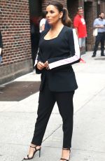 EVA LONGORIA Arrives at Stephen Colbert Show in New York 10/02/2018