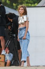 GIGI HADID on the Set of a Photoshoot at Ipanema Beach in Rio 10/20/2018