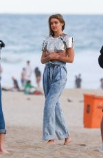 GIGI HADID on the Set of a Photoshoot at Ipanema Beach in Rio 10/20/2018