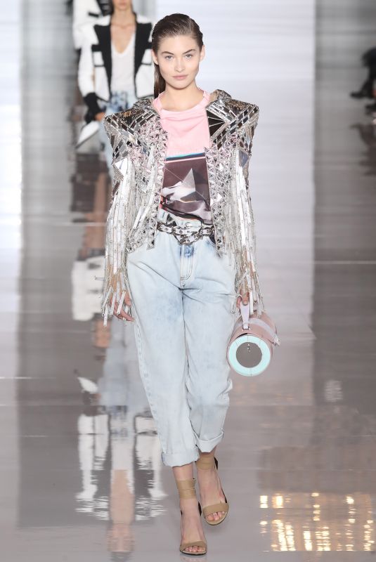 GRACE ELIZABETH at Balmain Runway Show at Paris Fashion Week 09/28/2018