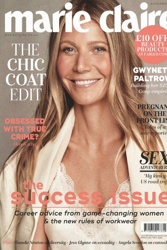 GWYNETH PALTROW in Marie Claire Magazine, UK November 2018