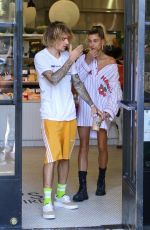 HAILEY BALDWIN and Justine Bieber at Joan