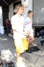 HAILEY BALDWIN and Justine Bieber at Joan