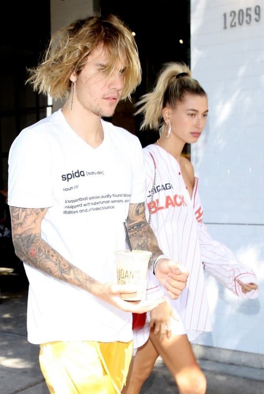 HAILEY BALDWIN and Justine Bieber at Joan’s on Third in Studio City 10/12/2018