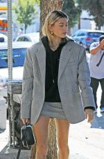 HAILEY BALDWIN in Short Skirt Out in Los Angeles 10/16/2018