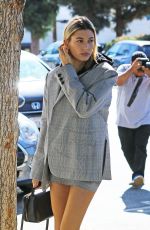 HAILEY BALDWIN in Short Skirt Out in Los Angeles 10/16/2018